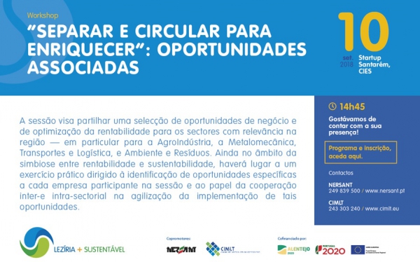 Lezíria + Sustentável promove Workshop sobre &quot;Separar e Circular para Enriquecer&quot;